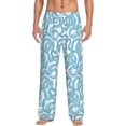 thumbnail image 1 of Kdxio Blue Snake Pattern Men's Pajama Pants, Elastic Waist with Drawstring and Pockets, Comfortable Loungewear-Small, 1 of 4