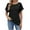 Black, variant on Htigea Womens Tops Summer Casual Crew Neck Short Ruffle Sleeve T Shirts Loose Fit Eyelet Hollow Out Blouse Today Sales White,S