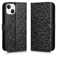 thumbnail image 2 of ELEHOLD Wallet Case foriPhone XR,PU Leather +TPU With Shockproof Kickstand Crad Slot Strap Case for iPhone 13 Mini 5.4 inch,Black, 2 of 7