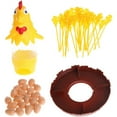 thumbnail image 3 of facefd Table Balance Game Chicken Drop Eggs Game Pull Out Feathers Toy Draw Lots Toy for Kids Adults, 3 of 6