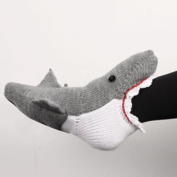 Cute Knit Animal Socks,Winter Warm Soft Funny Novelty Mid-calf Socks for Men & Women Christmas Gifts,Free Size,Shark,Thickened