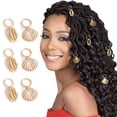 thumbnail image 1 of Formery Box Anillos Trenzados Clip Concha Dorada Joyería Dreadlock Cowrie Accesorios para Encantos para El Cabello Africanos para Mujeres Y Niñas Negras (6 Piezas), 1 of 1