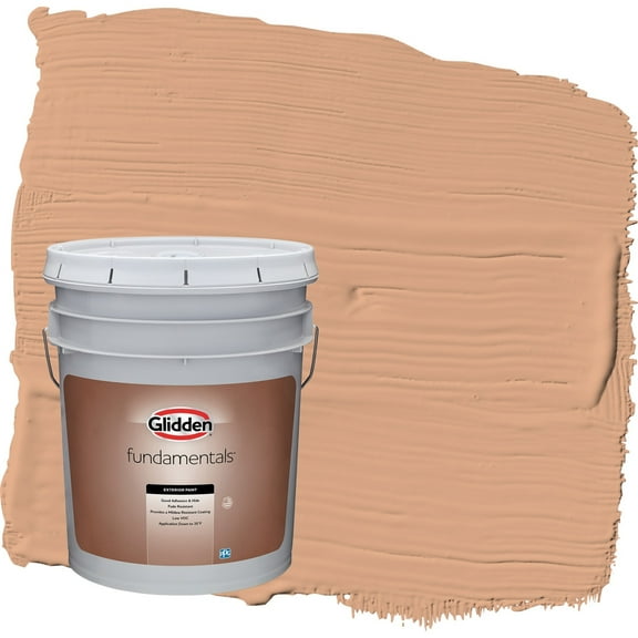 Glidden Fundamentals Clay Fire / Orange Semi-Gloss Exterior Paint, 5 Gallon