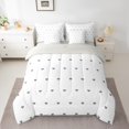 thumbnail image 2 of Manfei Kawaii Loves 7pcs Bedding Comforter Set,3D Heart Print Queen Bedding Sets,White Gray Queen Sheet Sets For Girl,Breathable Home Decor Reversible, 2 of 8
