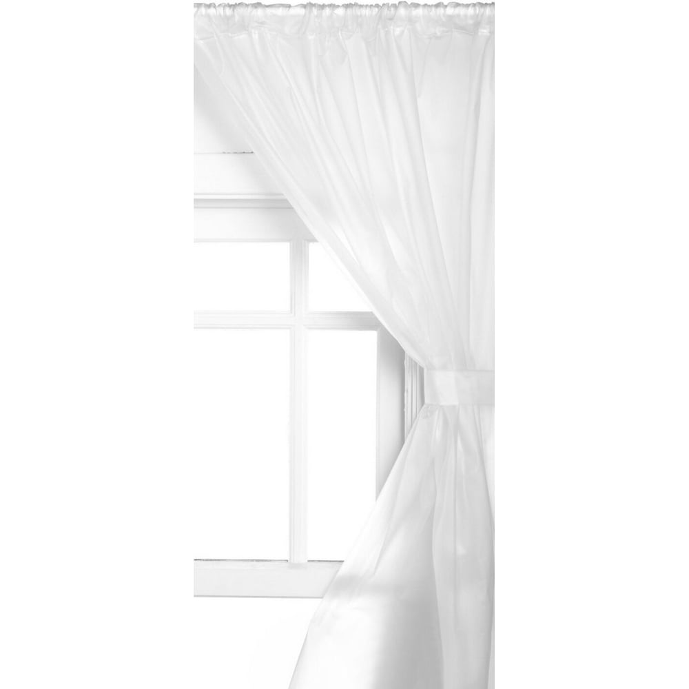 Royal Bath 5 Gauge Vinyl Window Curtains With Two Panels And Two Tie