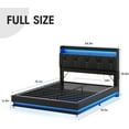 thumbnail image 5 of VEANERWOOD Full Size Lift Up Bed Frame with Storage Headboard, Upholstered Platform Bed with Charging Station, LED Lights, No Box Spring Needed, 5 of 9