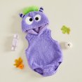 thumbnail image 2 of RUINIXCW Nebworn Baby Halloween Monster Costume Infant Baby Girl Boy Halloween Outfit Fall Winter Clothes Warm Plush Sleeveless Hood Romper Playsuit, 2 of 10