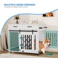 thumbnail image 5 of Dextrus Dog Crate Furniture, 39 inch large Wooden Indoor Dog Kennel with Divider Room and Drawers, Removable Tray End Table, Double Door Dog House for Small Medium Dog, White, 5 of 5
