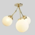 thumbnail image 3 of Mid Century Style Three Globe Light Brass Ceiling Flush Mount Sputnik Chandelier Pendant Light Fixture, 3 of 5