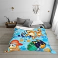 thumbnail image 3 of Lsque Bluey Print Flannel Throw Blanket, Ultra-soft Blanket for Bed, Couch, Car, Hypoallergenic Anti-pilling blanket-50"x40", 3 of 8