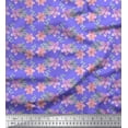 thumbnail image 1 of Soimoi Purple Poly Georgette Fabric Leaves & Flower Floral Print Fabric by Yard 42 Inch Wide, 1 of 3