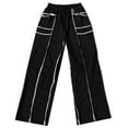 thumbnail image 4 of Arlun Womens Baggy Wide Leg Pants Casual Fall Winter Drawstring Elastic Waisted Trousers Comfortable Soft Fashion Line Design Sports Pants with Pockets Black2 L, 4 of 4