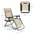 thumbnail image 2 of Hearth & Harbor Zero Gravity Chair Set of 2, Outdoor Lounge Chair Set of 2 with Cup Holder, Beige, 2 of 8