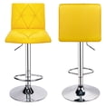 thumbnail image 4 of Leopard Square Back Diagonal Line Adjustable Spin Counter Bar Stool,Set of 2,Yellow, 4 of 5