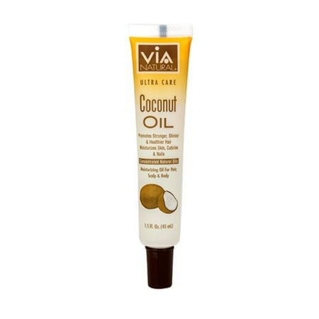 Via Natural Ultra Care 1.5 FL. Oz. Coconut Oil for Hair, Scalp &