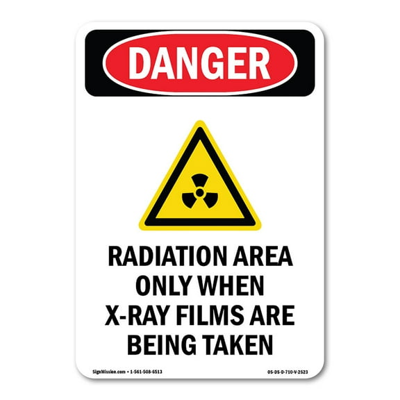 OSHA Danger Sign -  Radiation Area Only | Plastic Sign | Protect Your Business, Construction Site, Warehouse & Shop Area |  Made in The USA