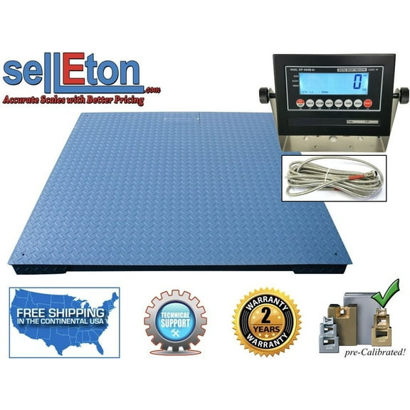 Heavy Duty Industrial Floor scale 7 x 7 / 84 10,000 lbs x 1 lb & LCD display
