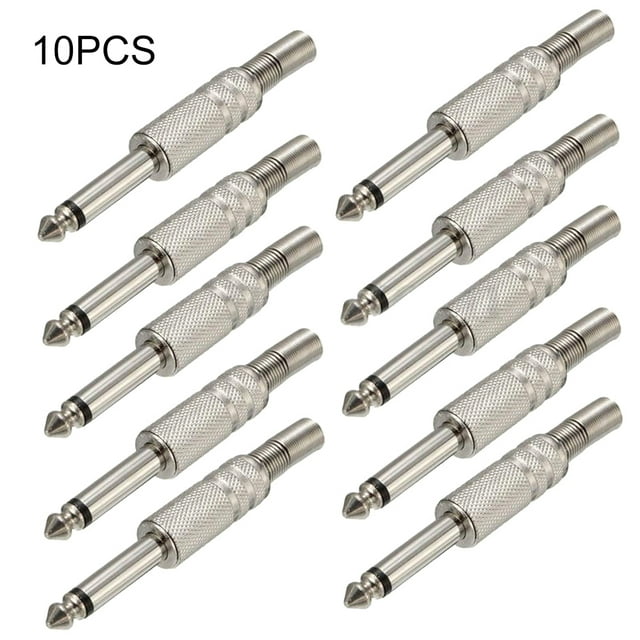 AIHOME 10 Pcs / 20 Pcs 1/4 Pouces 6.35MM Câble Audio Mono Mâle Prise Microphone Connecteur Prise
