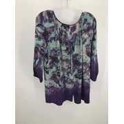 Pre-Owned Karen Kane Purple Size XL Button Down Long Sleeve Blouse