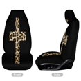 thumbnail image 2 of Leopard Print Cross Car Seat Covers Front Seats Universal Fit for Cars SUV Truck Auto Interior Accessories, 2 of 3