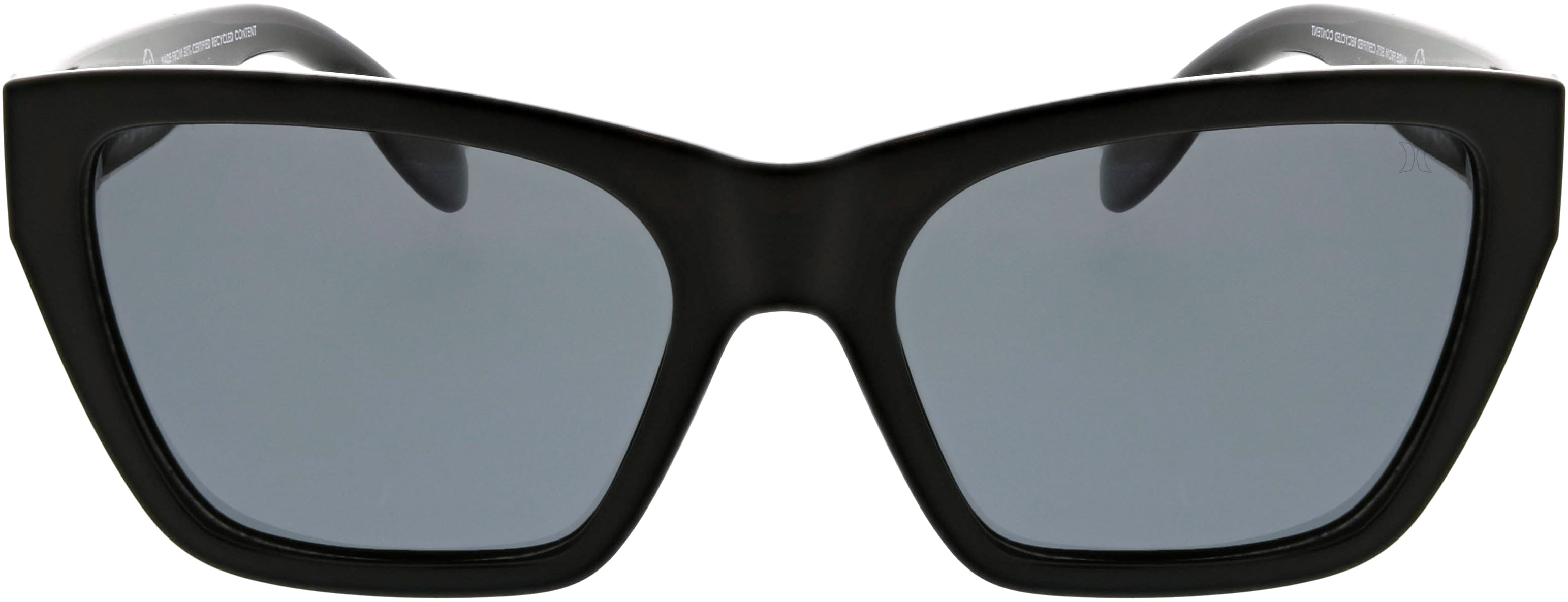 HURLEY NEWPORT - HSL3003PS_001, SQUARE SUNGLASS, BLACK FRAME & SOLID SMOKE POLARIZED LENS + AR COATING