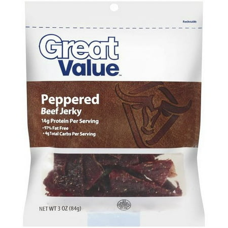 Great Value Peppered Beef Jerky, 3 oz
