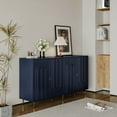 thumbnail image 4 of Lunale 59.84" Modern Lacquered Storage Cabinet with 4 Doors, Sideboard Buffet Cabinet for Living Room, Kitchen, Blue, 4 of 7