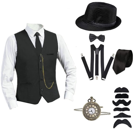 NordicNest Boy's Clothess Accessories Set Vest Pocket Suits Festival 1920s for Boy Party Outfit
