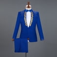 thumbnail image 2 of Disfraz de hombre adulto con cuello alto y lentejuelas, disfraz de cantante, presentador, coro de escenario, traje de hombre, 2 of 6