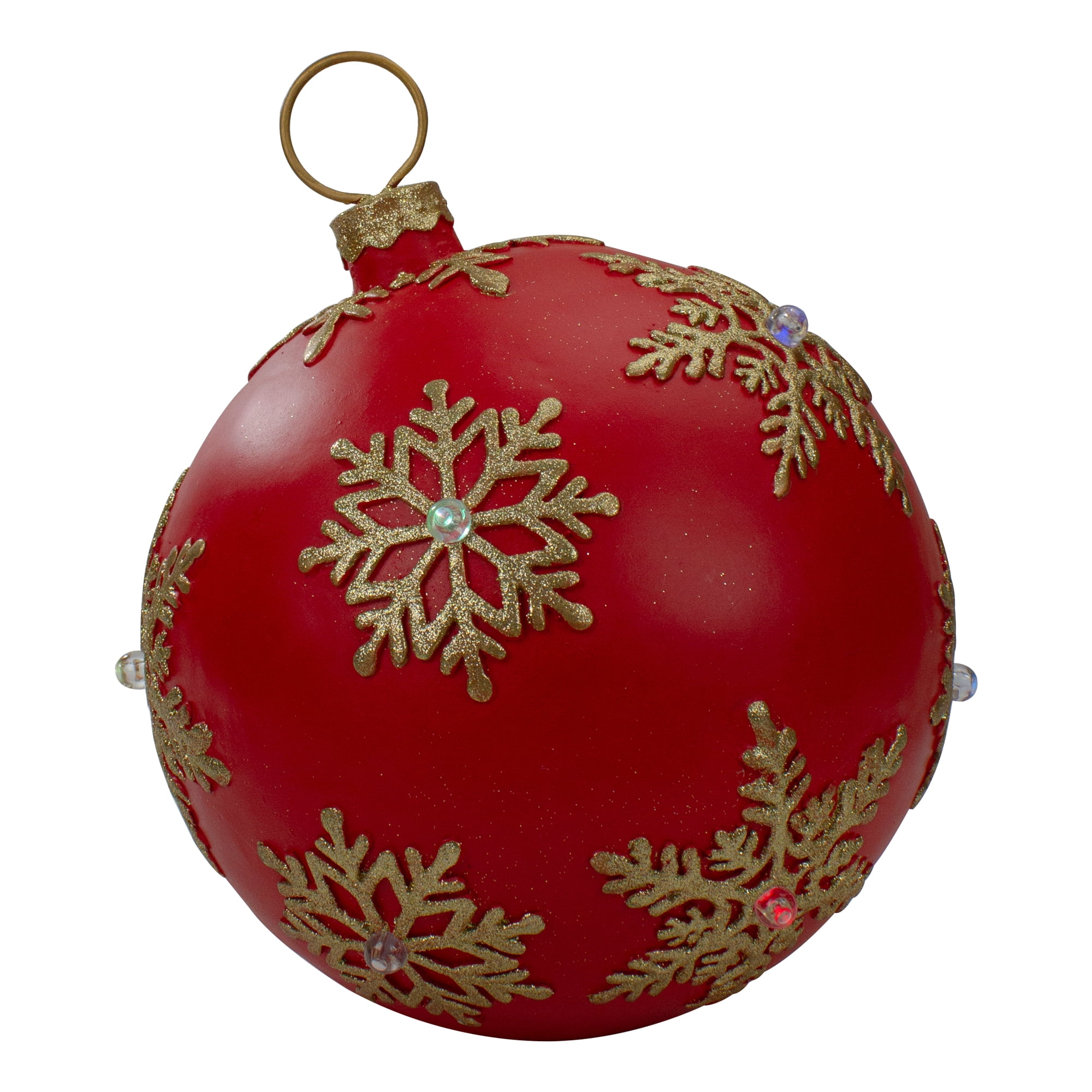 12IN EXTRA LARGE SHINY RED CHRISTMAS BALL ORNAMENT HANGING STRING PLASTIC 280M 