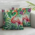 thumbnail image 3 of Creowell Tropical Leaves Pillow Covers  Outdoor Decorations Green Leaf Flowers Flamingo Bird Throw Pillowcases Cushion Cover for Sofa Bed Farmhouse Car Couch Party Favor, 3 of 5