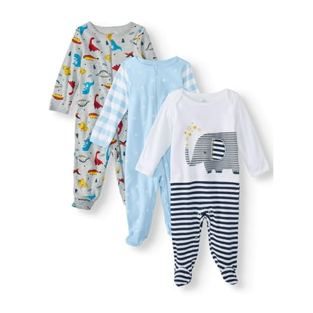 Wonder Nation Baby Boy Inverted Zipper Sleep 'N Play Pajamas, (Best Pack And Play For Sleeping)