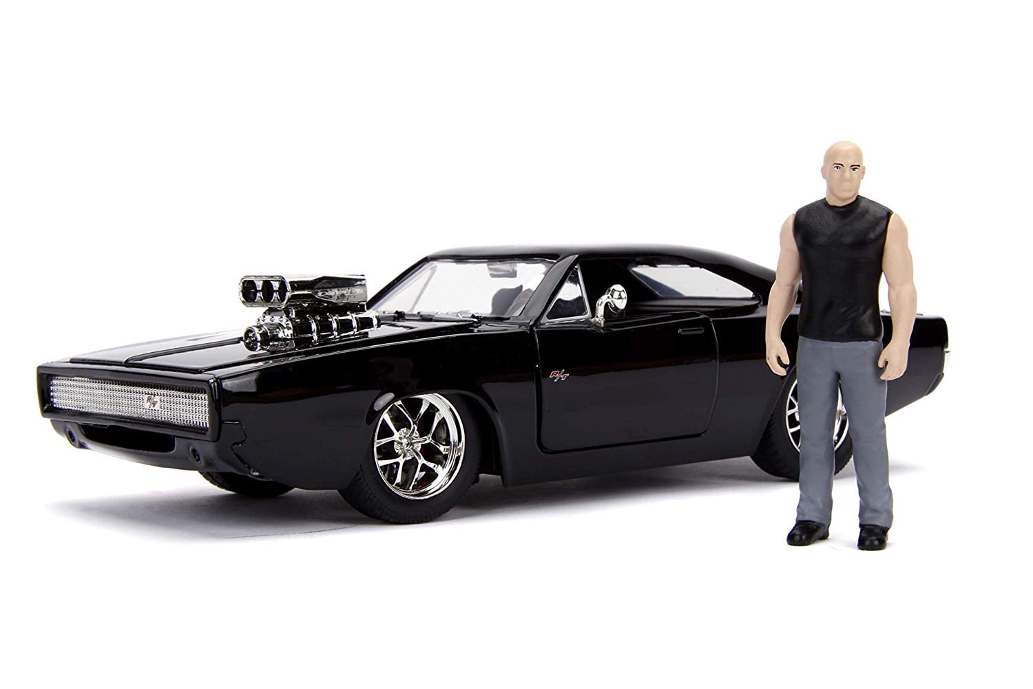 DOM & DODGE CHARGER R/T BLACK FAST & FURIOUS W/FIGURE 1:24 