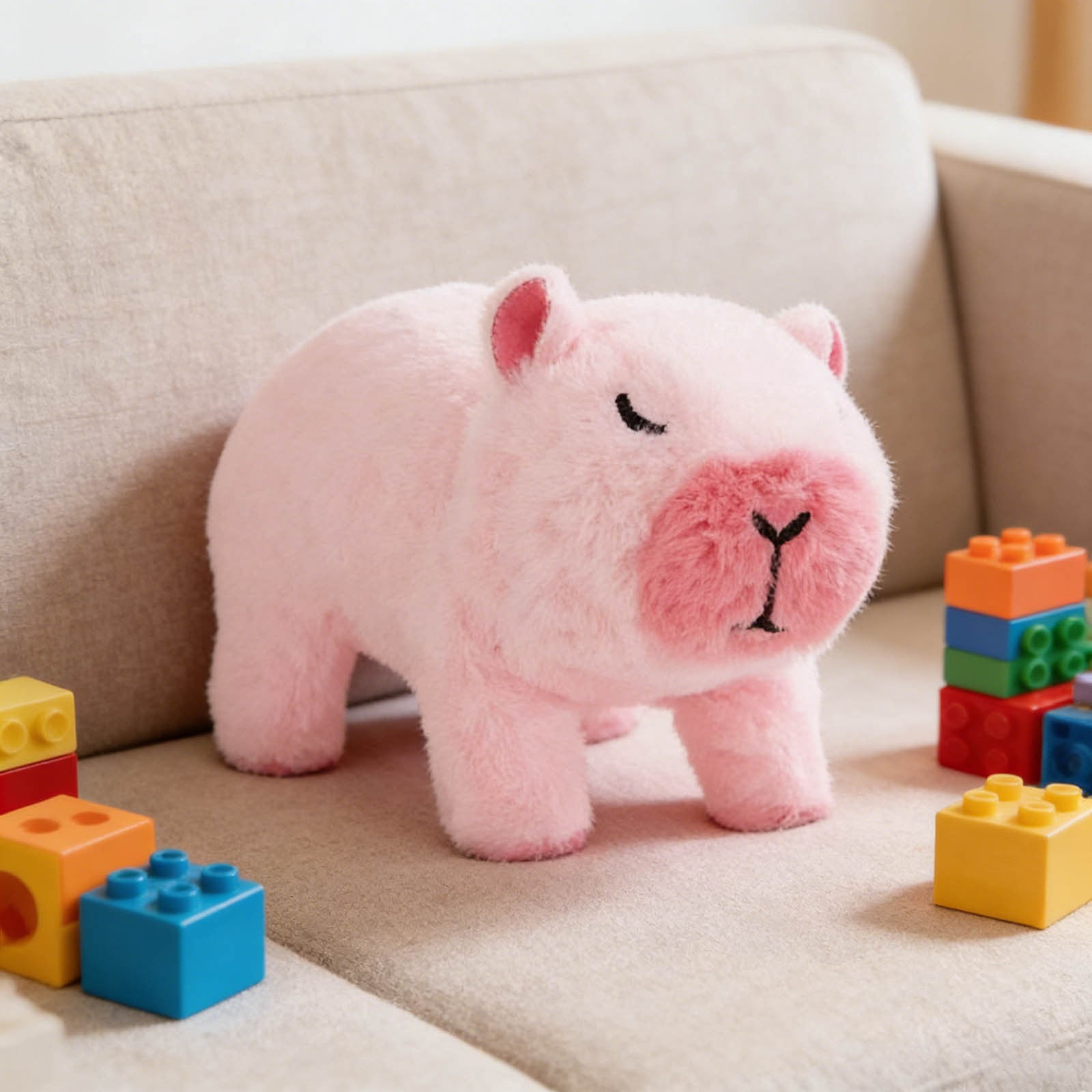 Interactive Electronic Pet Robotic Capybara Plush Toy Battery Operated Animated Stuffed Animal with Portable Pet Carrier Lifelike Motion Soothing Sounds for Kids Birthday Gifts Sensory Play
