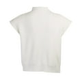 thumbnail image 6 of UJNDER Autumn Winter Solid Color Wool Sweater for Women Temperament High Neck Sleeveless Pullover White S, 6 of 9