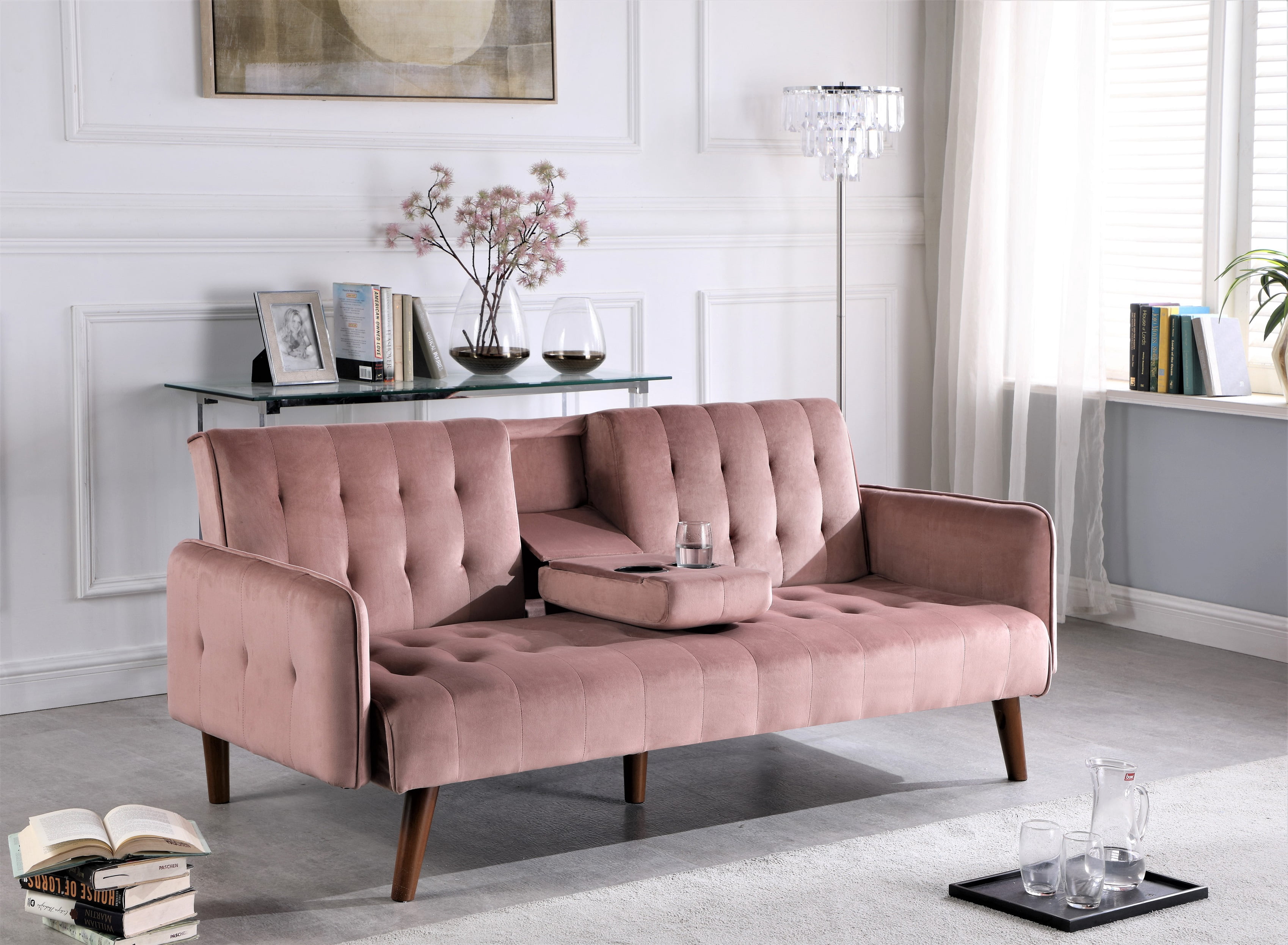 US Pride Furniture Payne Sleeper in Rose