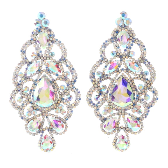 Large Rhinestone Drop Earrings