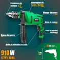 thumbnail image 2 of Taladro Rotomartillo 1/2'' Pro 910w C/brocas &puntas Verde, 2 of 5