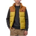 thumbnail image 2 of Boys Quilted Vest Outwear Full Zip Warm Fashion Casual Winter Sleeveless Jacket Yellow 6, 2 of 7