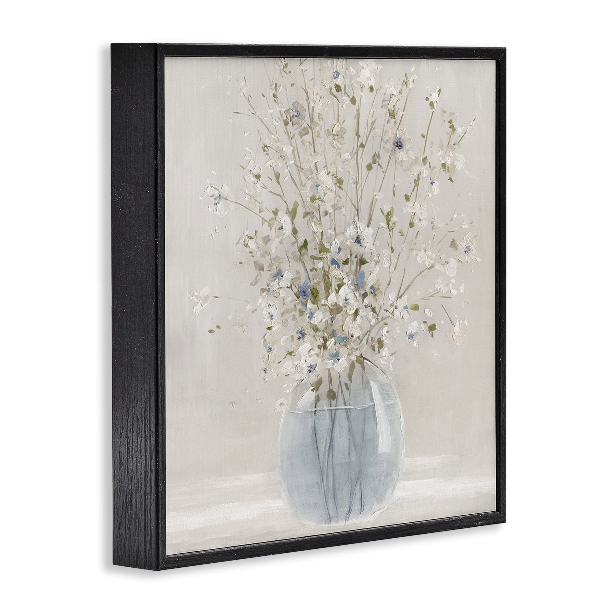 Stupell Industries Serene Glass Vase Bouquet Black Framed Giclee Art, design by Carol Robinson