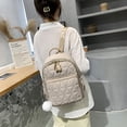 thumbnail image 3 of Mochila Oxford para mujer, mochila grande con cremallera, mochila de viaje grande a la moda (blanco), 3 of 6