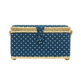 thumbnail image 3 of SINGER Large Sewing Basket Dark Teal Polka Dot Print with Matching Zipper Pouch, 3 of 6