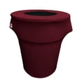 thumbnail image 2 of LA Linen Stretch Spandex Trash Can cover 44-Gallon Round,Coral, 2 of 7