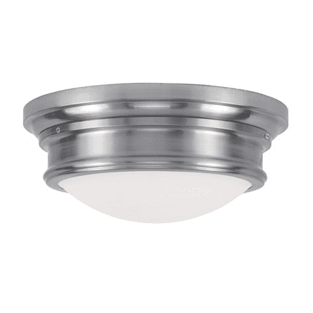 

Semi Flush Mounts 3 Light With Hand Blown Satin White Brushed Nickel size 16 in 180 Watts - World of Crystal