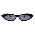 thumbnail image 1 of Womens Retro Low Point Cat Eye Layered Plastic Frame Sunglasses All Black, 1 of 4