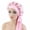Pink, variant on WZXFASHION Turban Head Wraps for Women with Ethnic Pre Tied and Butterfly Print Trailing Tail on Side Chemo Turban Head Scarf for Sleep Indoor Relax
