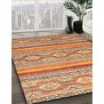 thumbnail image 2 of Ahgly Company Indoor Round Abstract Orange Southwestern Area Rugs, 4' Round, 2 of 6