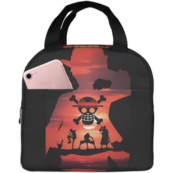 Anime Lunch Bag One Piece Insulated Lunch Box Leakproof Cooler Food Lunch Containers for Work Travel and Picnic