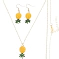 thumbnail image 1 of 1 conjunto de pendientes de piña Collar fruta de la oreja del cuello del cuello joyas para mujeres, 1 of 6