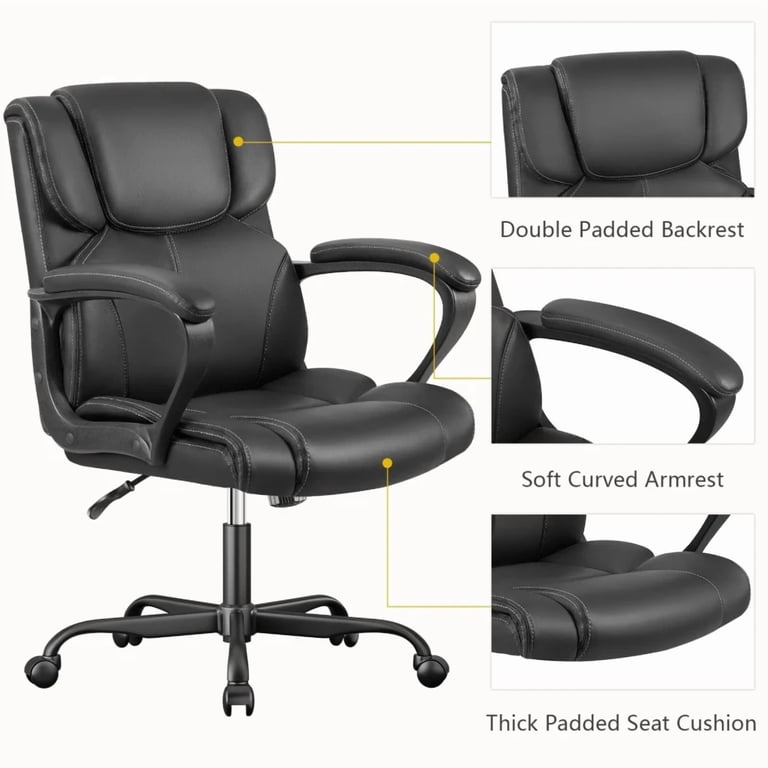 Furmax Mid-Back Ergonomic Executive Office Chair, Black photo 4